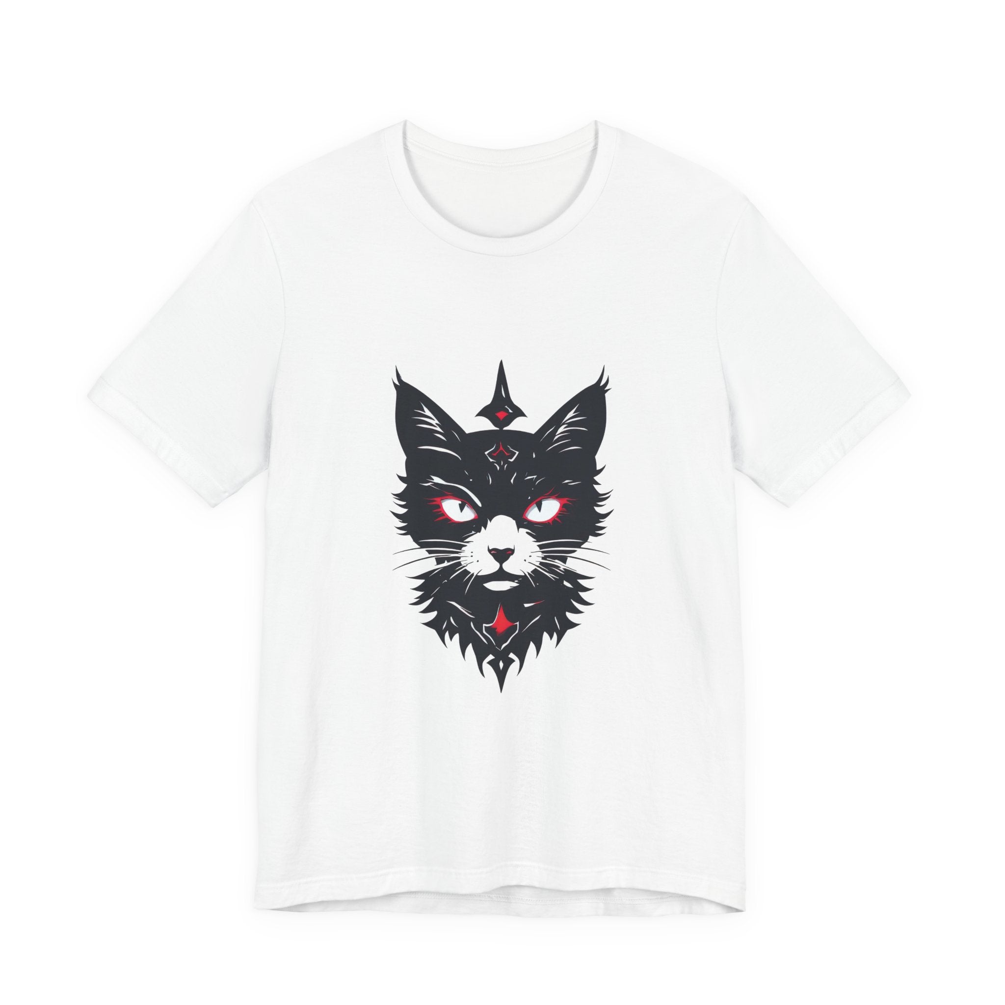 Occult Black Cat Tee — Mystical Cat Head Graphic T-Shirt