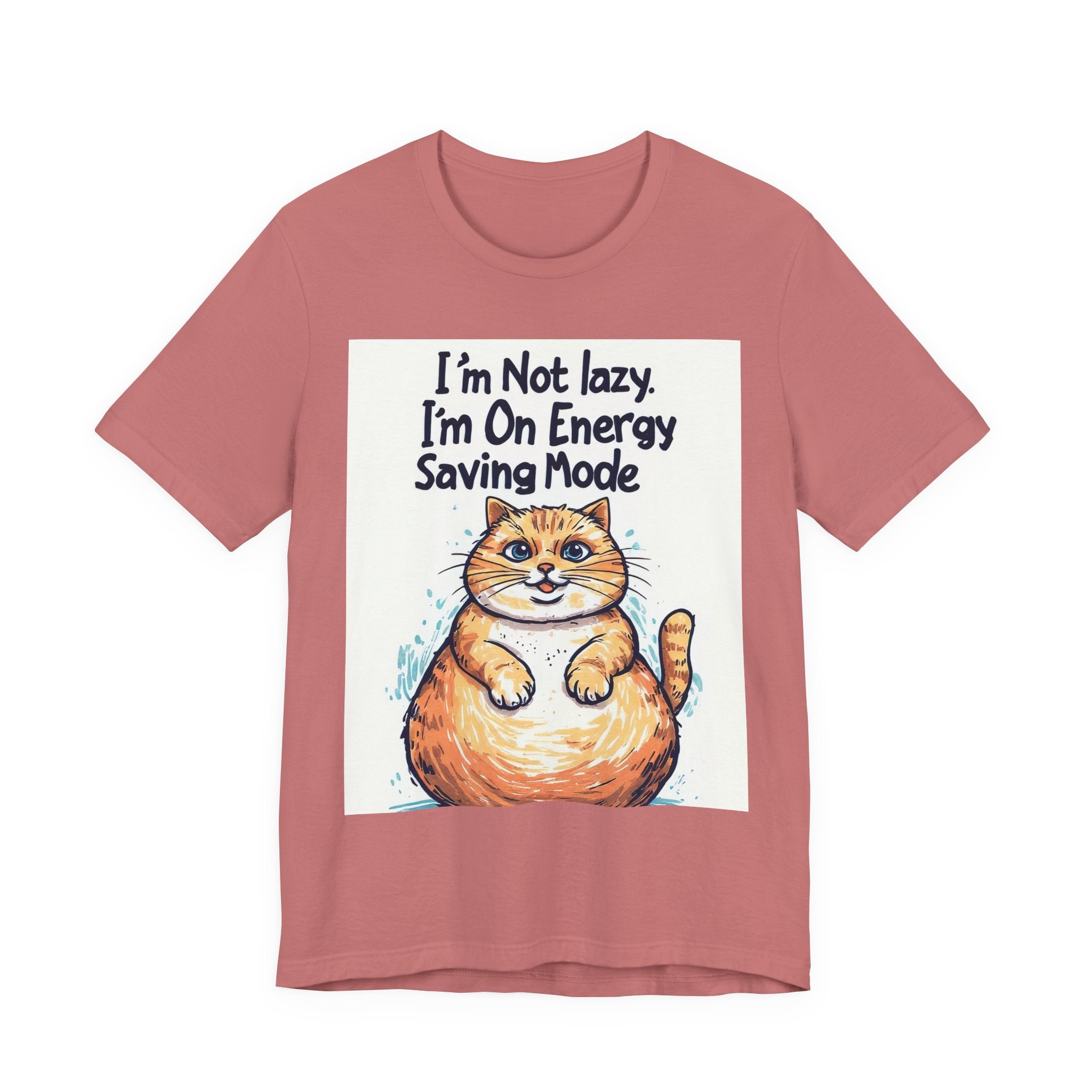 I'm Not Lazy Cat T-Shirt — "I'm On Energy Saving Mode" Funny Cat Tee