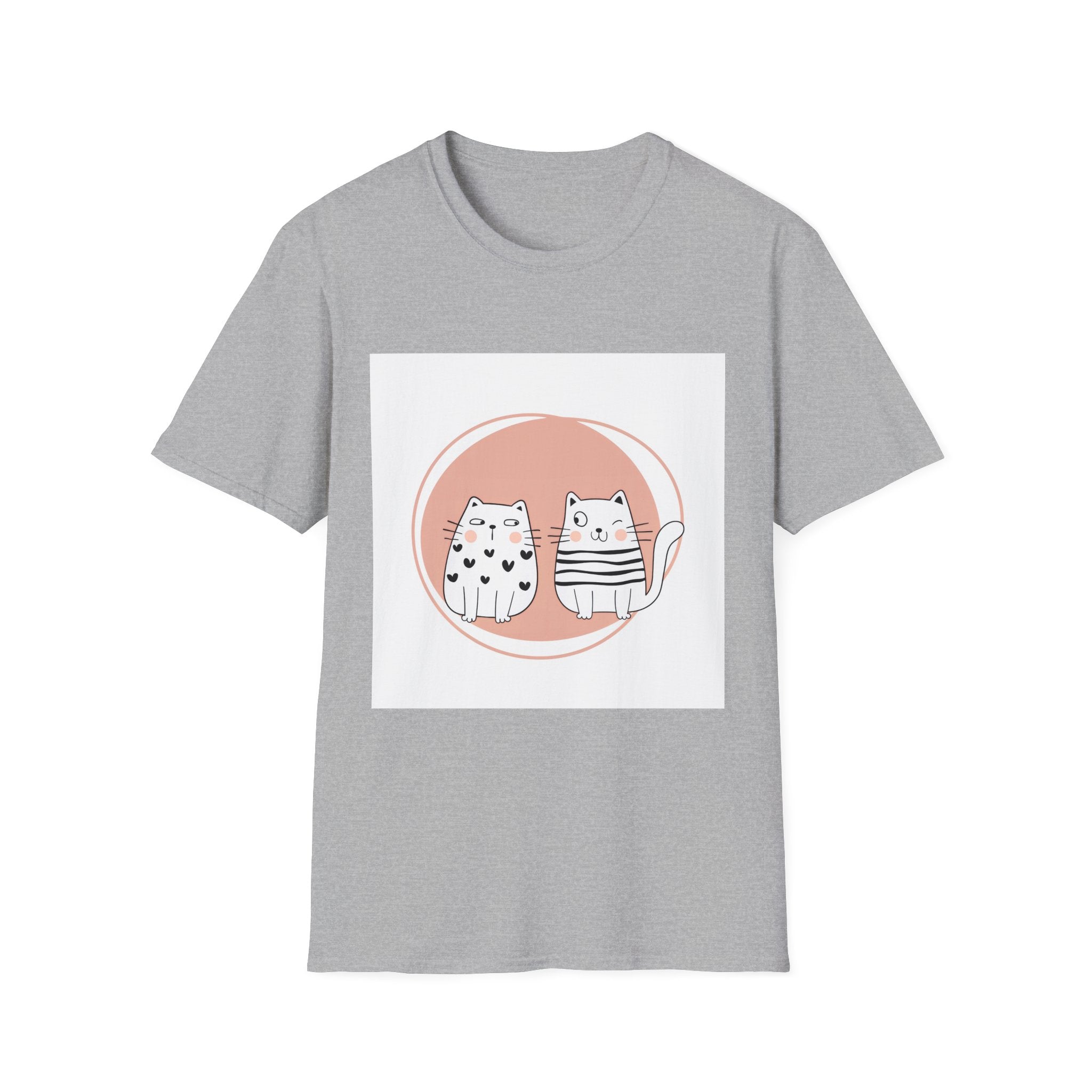 Cute Cat Duo T-Shirt — Kawaii Cat Couple Graphic Tee