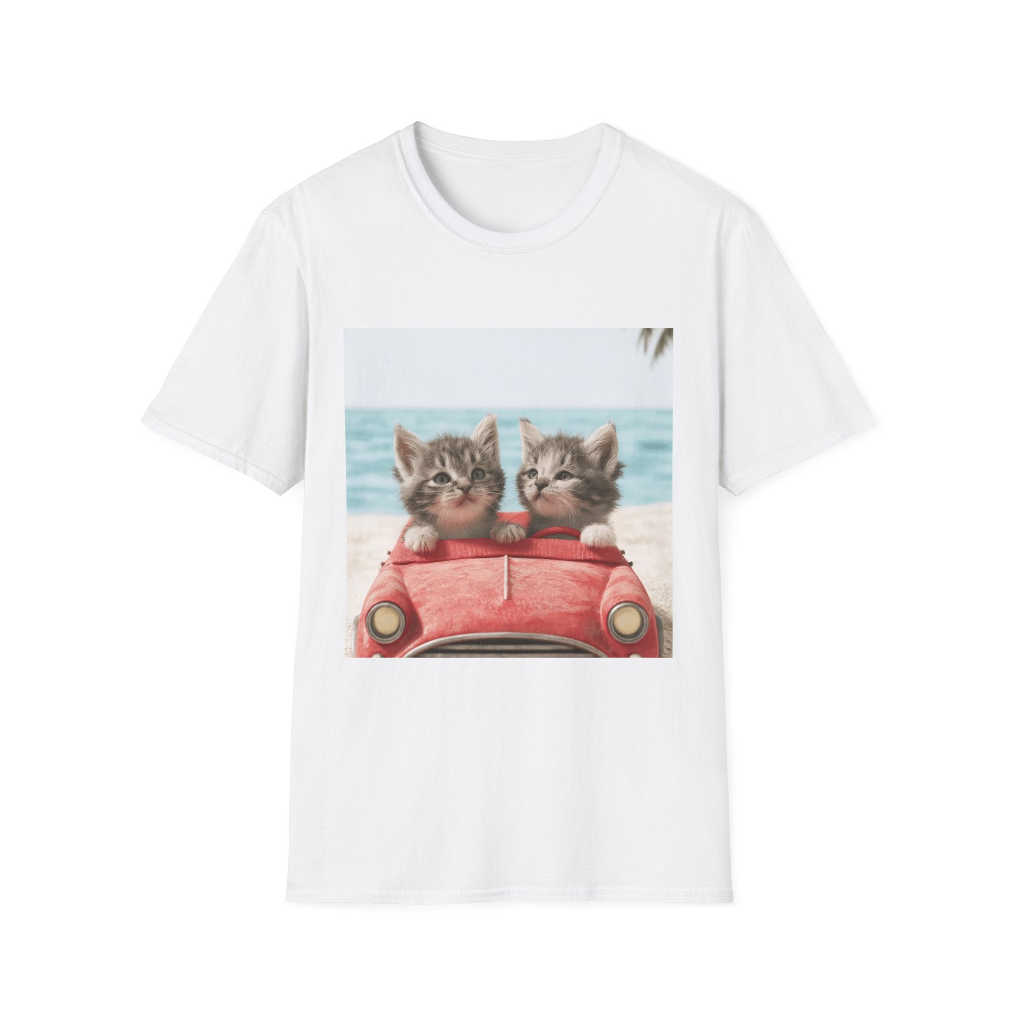Kitten Road Trip T-Shirt — Cute Kittens Driving Beach Graphic Tee
