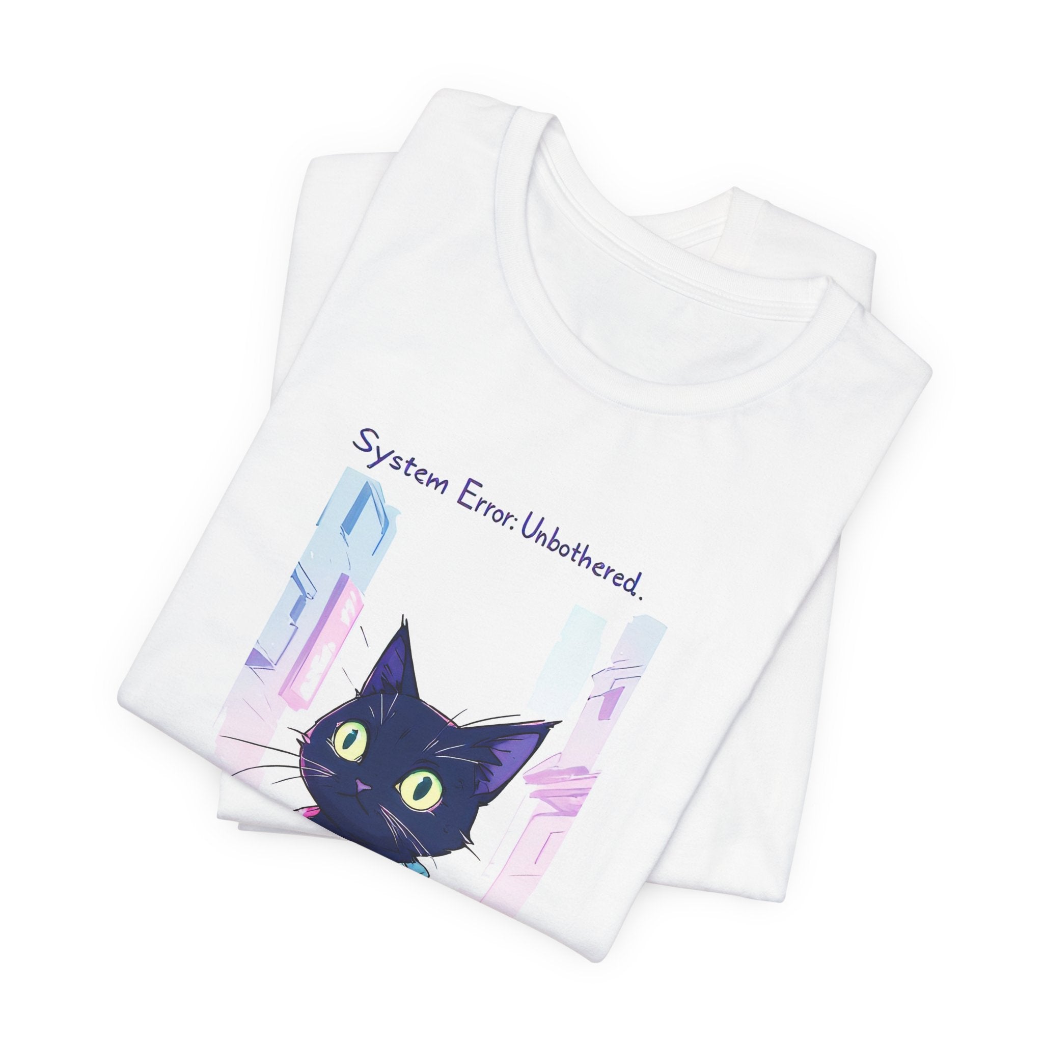 System Error: Unbothered Cat Tee — Cute Black Cat Graphic Shirt