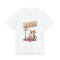 Motel Cat Tee — Vintage Roadside Cat Drinking Cocktail Graphic T-Shirt