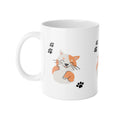 Cute Orange Cat Paw Print Mug — 11oz Ceramic Coffee Cup