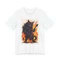 Flaming Rock Cat T-Shirt — Black Cat Guitarist Design