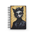 Gothic Cat Portrait Spiral Journal — Victorian Dapper Cat Notebook