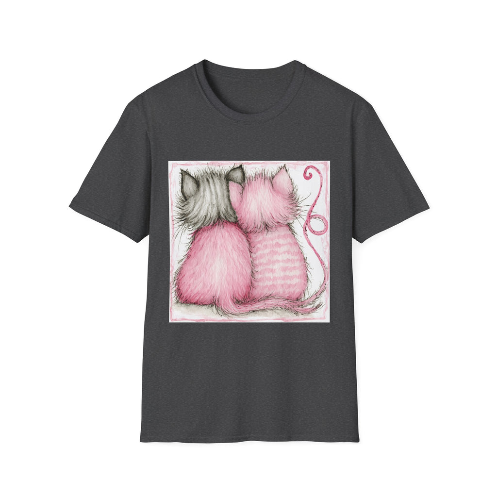 Pink & Gray Kittens Tee - Cute Cat Couple T-Shirt, Cozy Pet Lover Gift