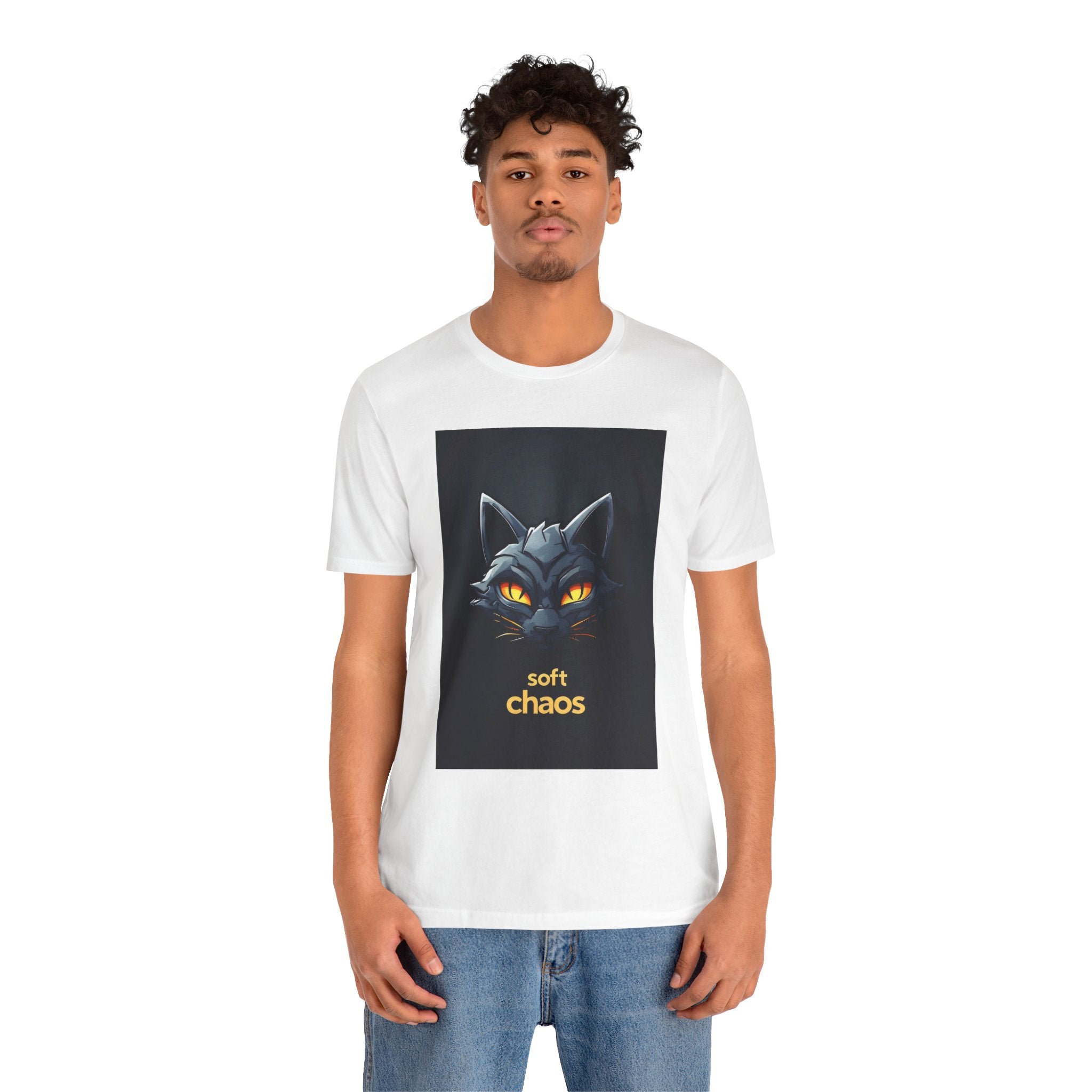 Soft Chaos Cat Tee — Graphic Cat Face T-Shirt