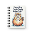 Energy-Saving Cat Spiral Notebook – "I'm Not Lazy, I'm On Energy Saving Mode"