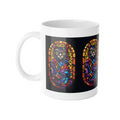Stained Glass Cat Mug — Colorful Cathedral Window Ceramic Coffee Cup, Gift for Cat Lovers