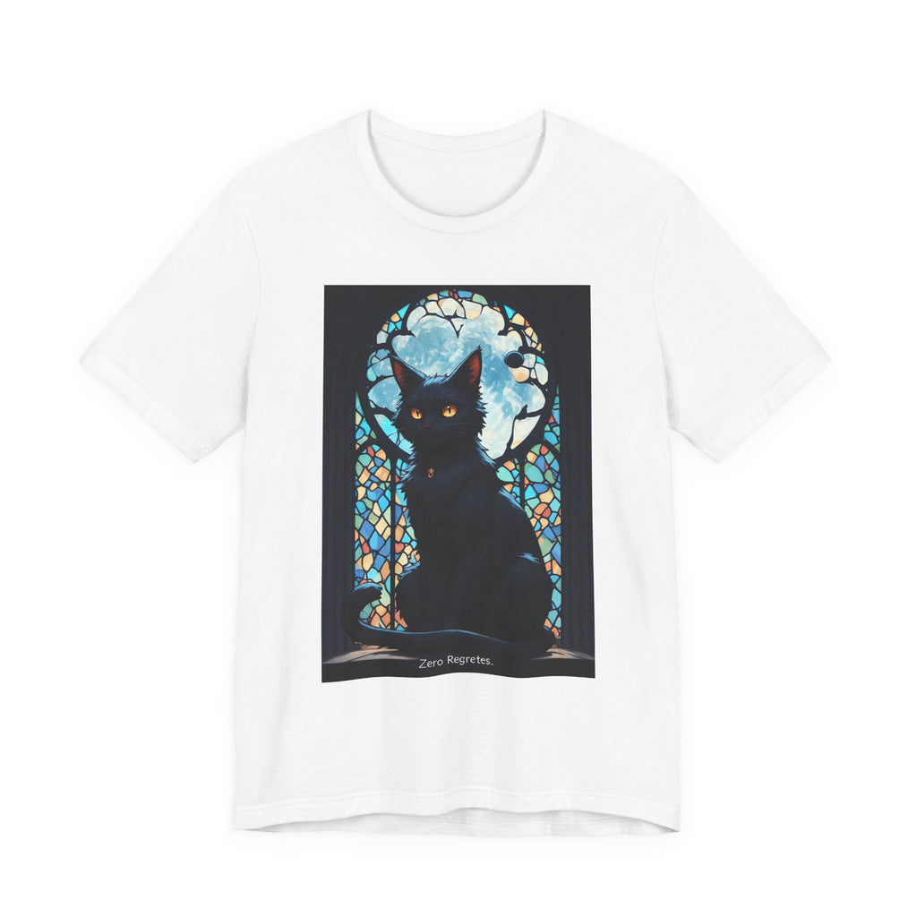 Black Cat Moon T-Shirt – Stained Glass Gothic Cat Tee