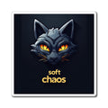 Soft Chaos Cat Magnet — Dark Feline Sticker for Fridge, Laptop & Gift