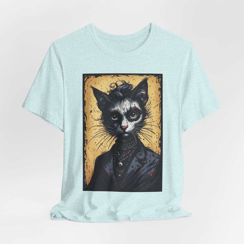 Gothic Portrait Cat T-Shirt – Vintage Dark Kitty Art Tee