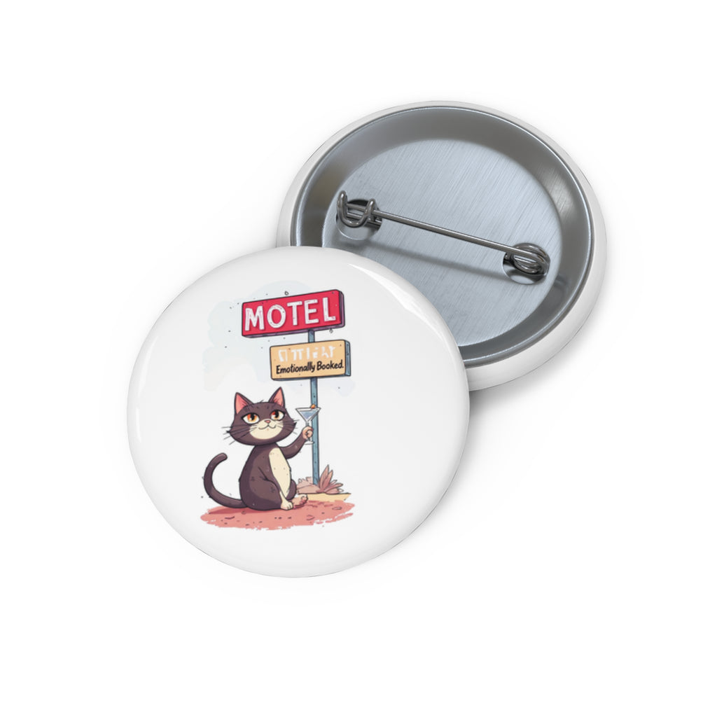 Motel Cat Pin Button — Cute Retro Cat Badge