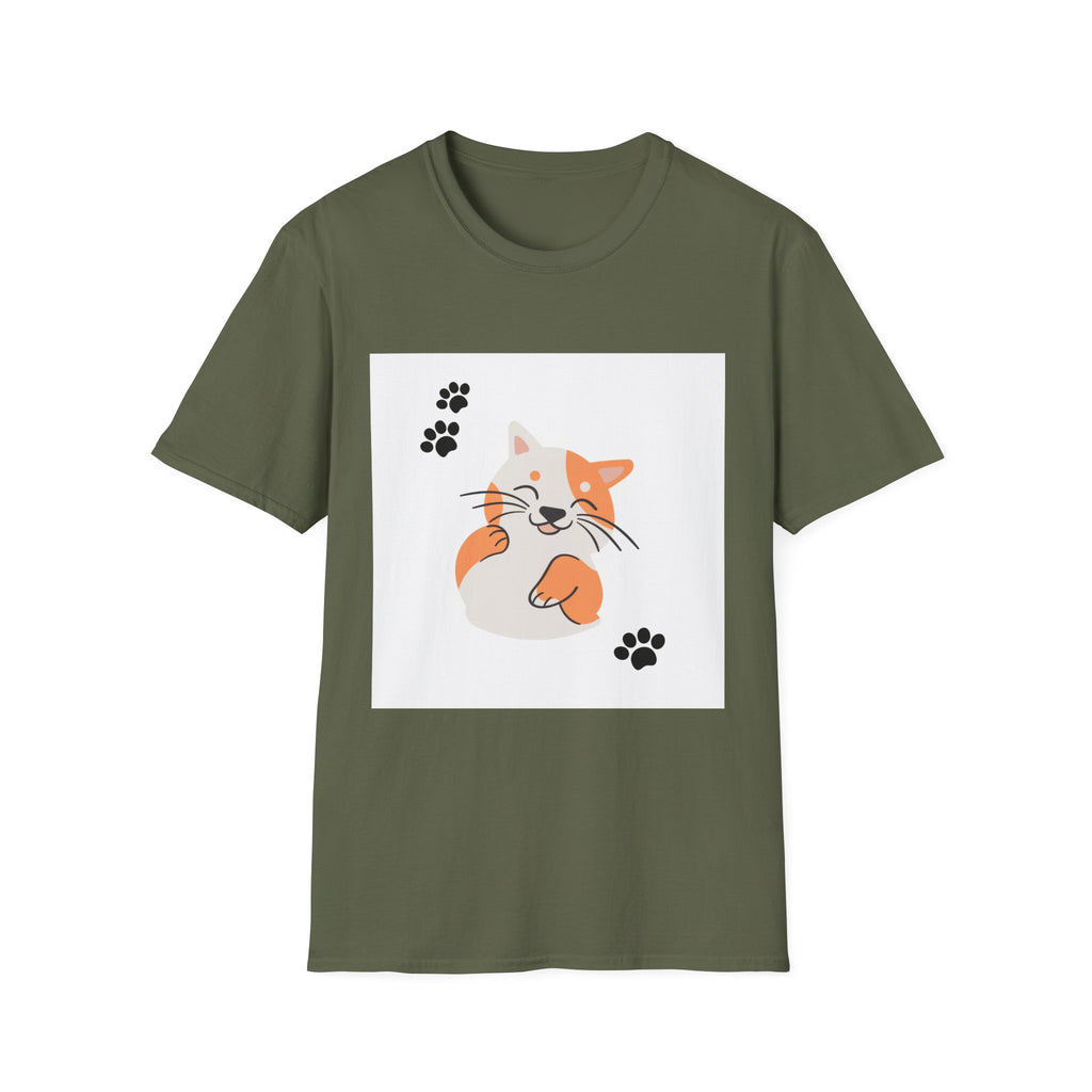 Cute Ginger Cat Paw T-Shirt — Playful Cat Graphic Tee