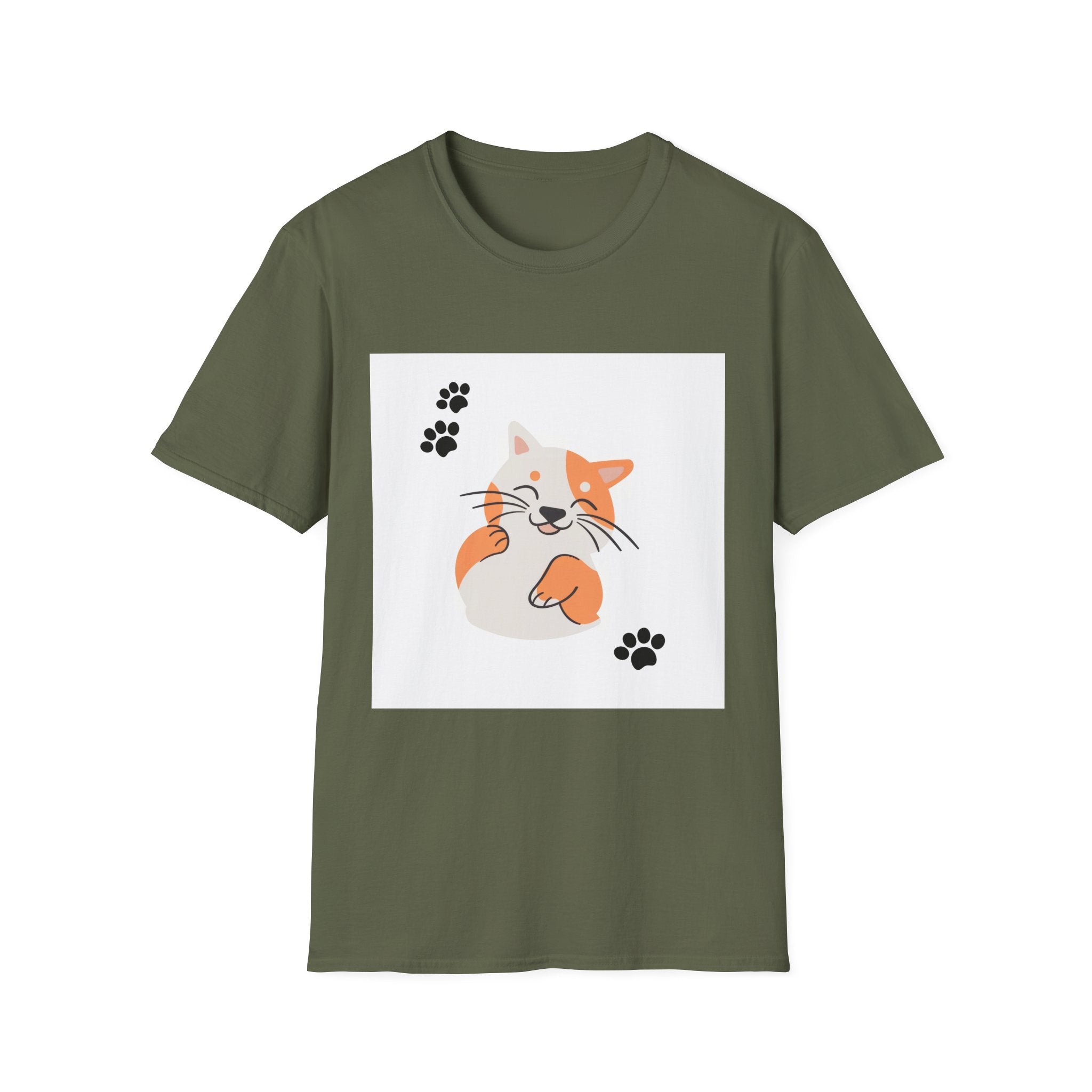 Cute Ginger Cat Paw T-Shirt — Playful Cat Graphic Tee