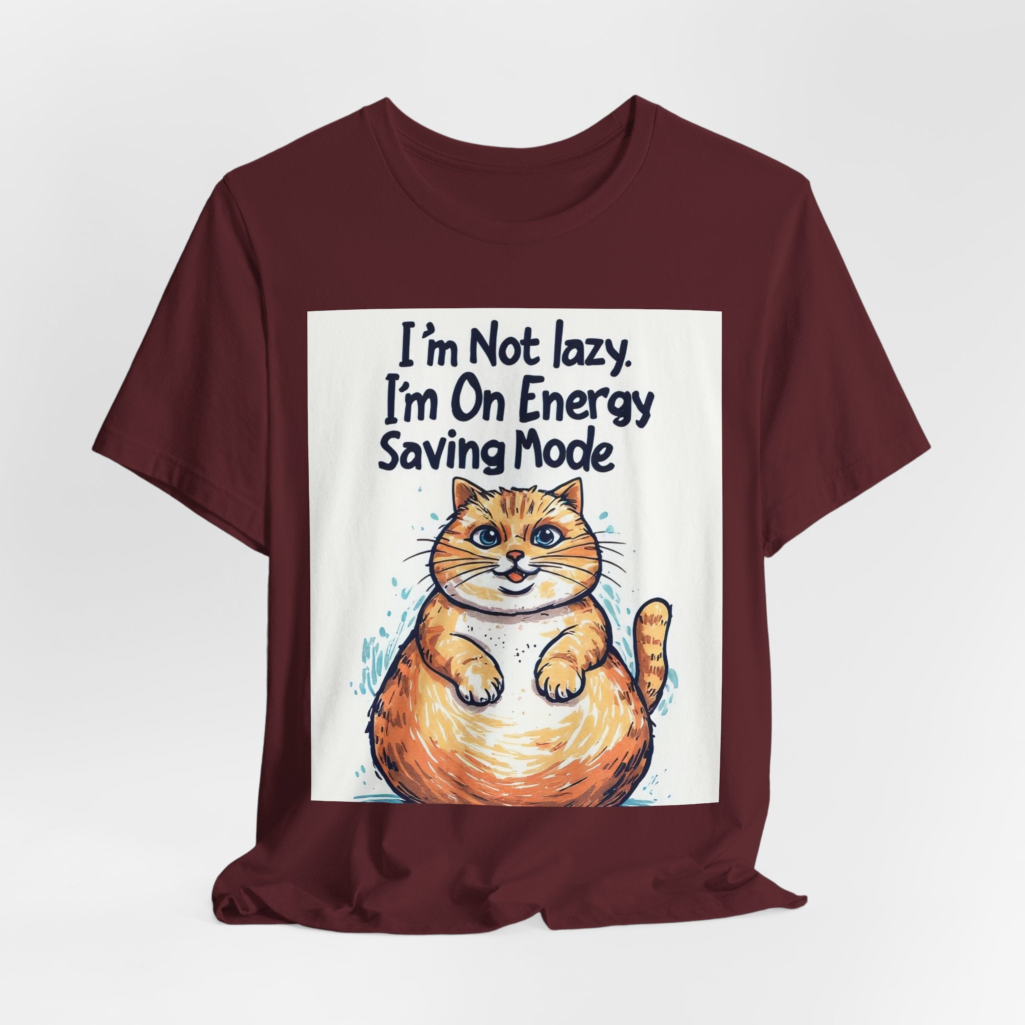 I'm Not Lazy Cat T-Shirt — "I'm On Energy Saving Mode" Funny Cat Tee