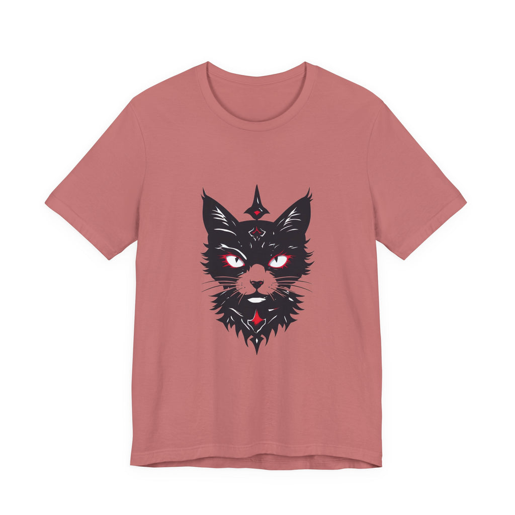 Occult Black Cat Tee — Mystical Cat Head Graphic T-Shirt