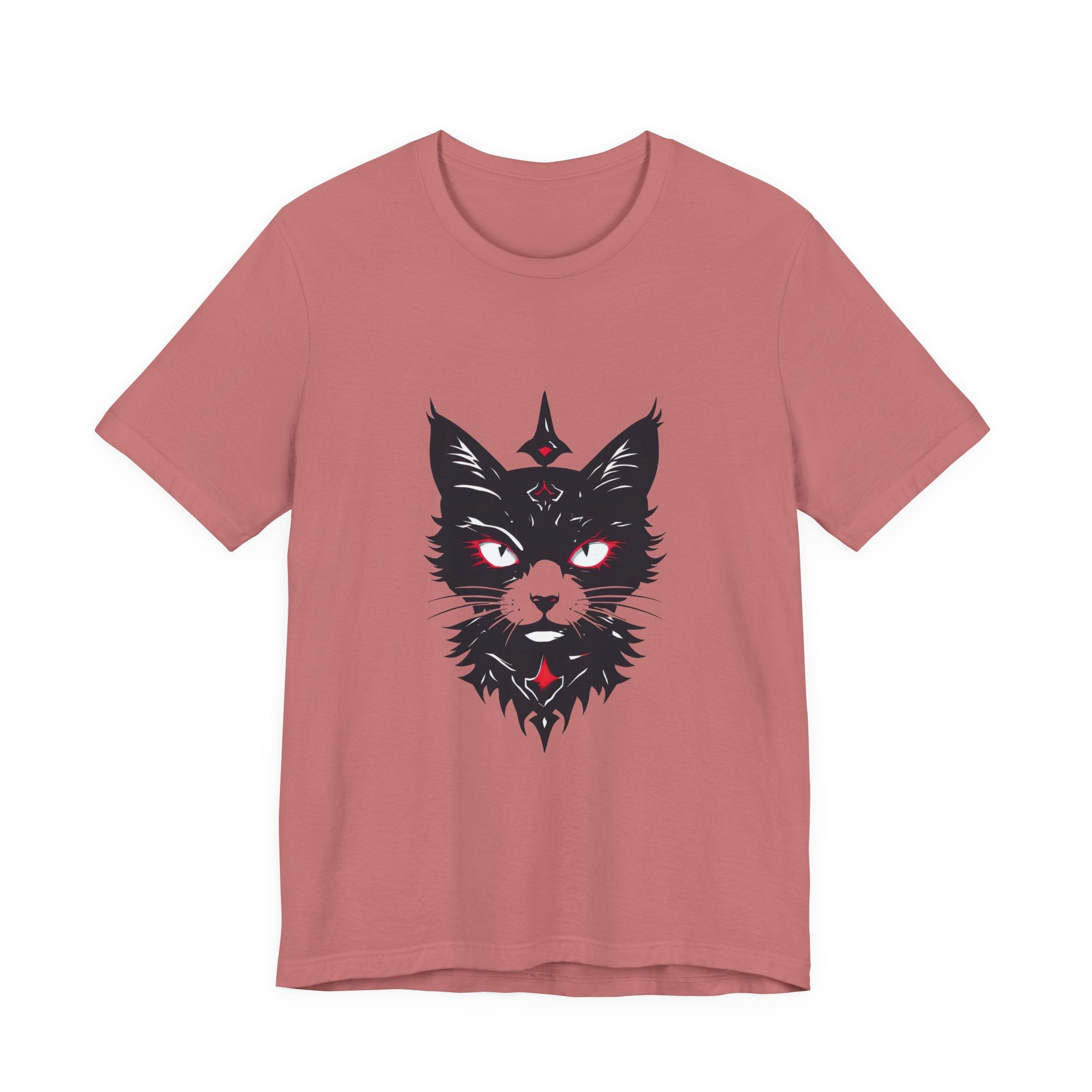 Occult Black Cat Tee — Mystical Cat Head Graphic T-Shirt