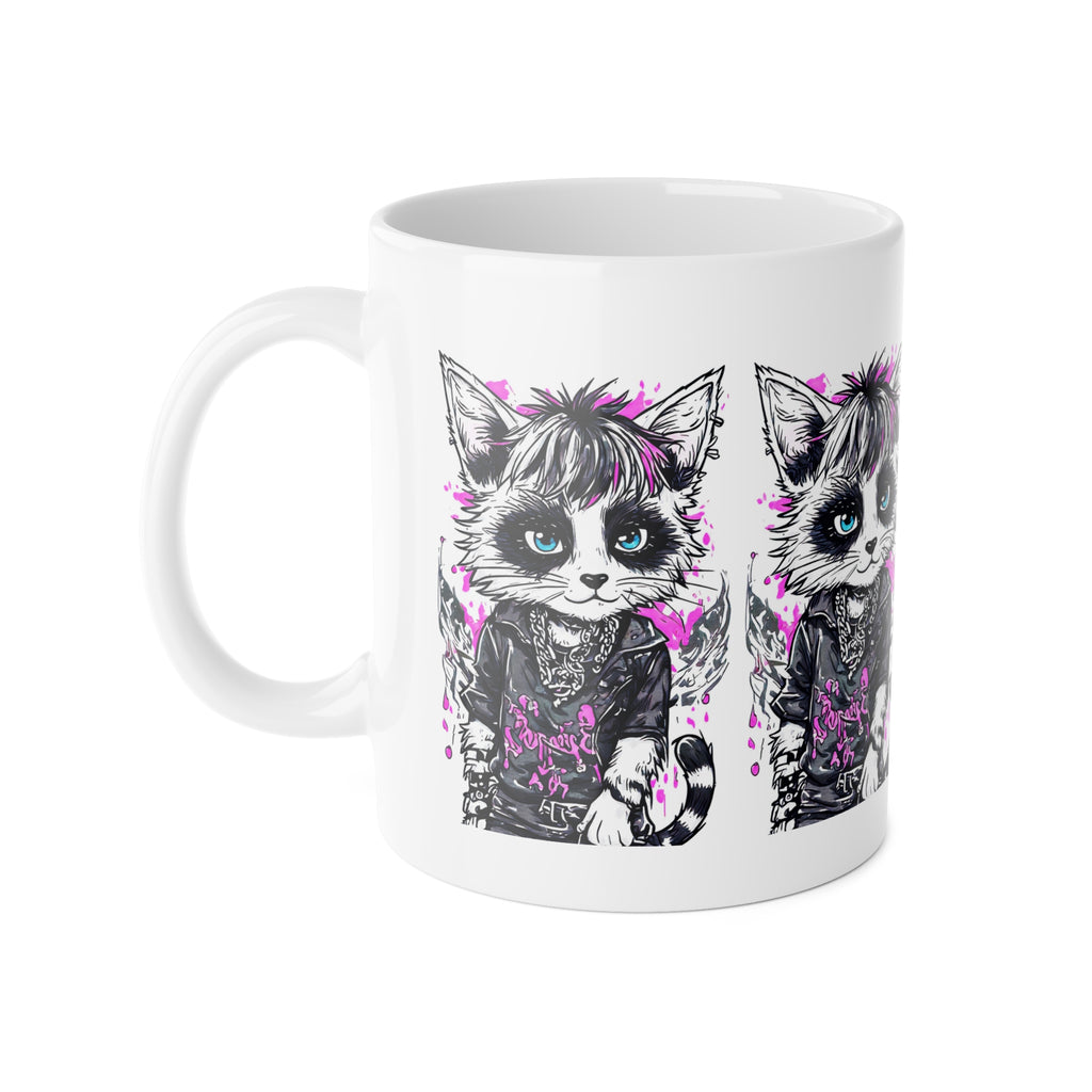 Cat Punk Mug — Cute Gothic Kawaii Kitten Ceramic Coffee Cup