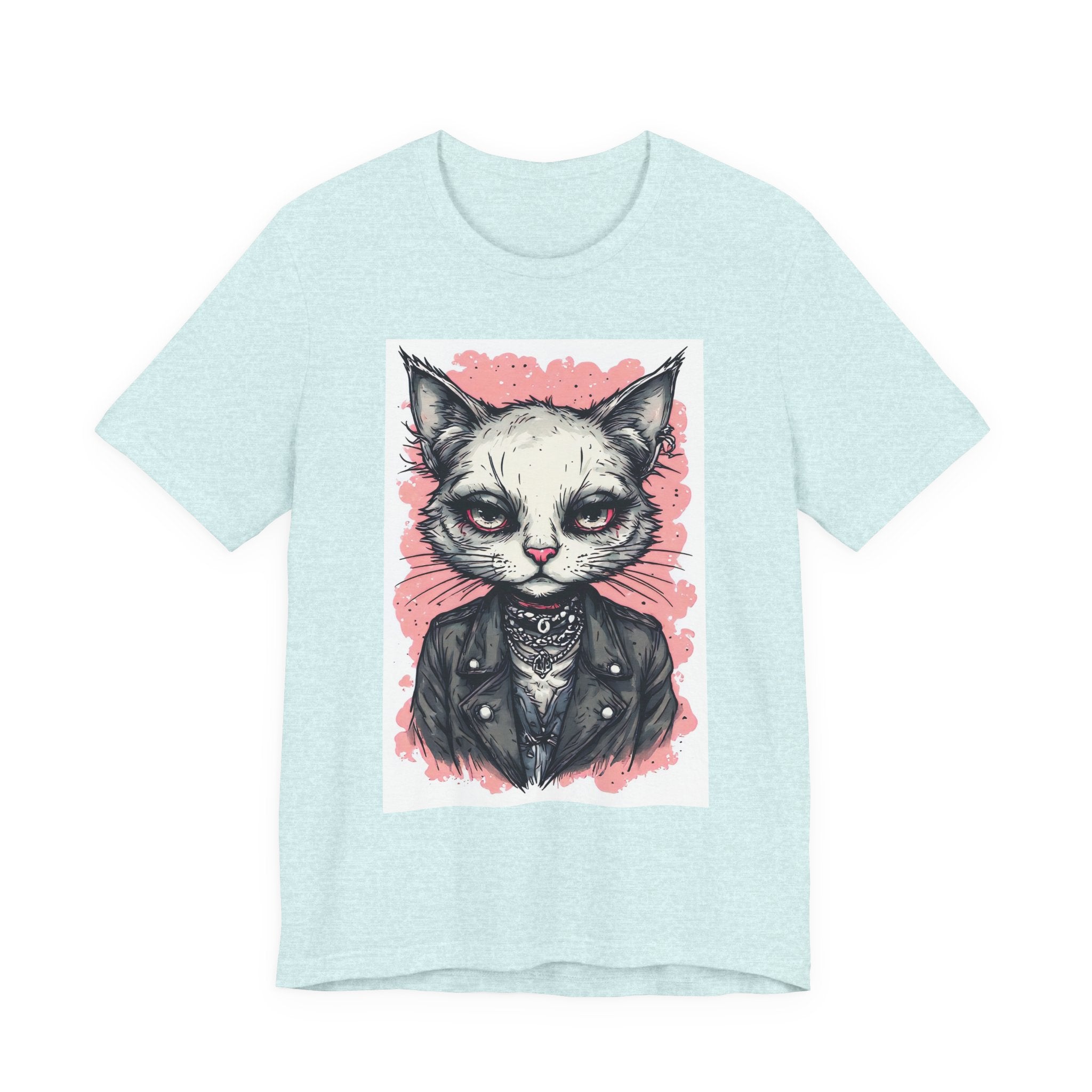 Grumpy Punk Cat T-Shirt — Gothic Kitty Graphic Tee