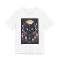Mystic Black Cat Tee — Moon, Candles & Crescent Phases Graphic T-Shirt