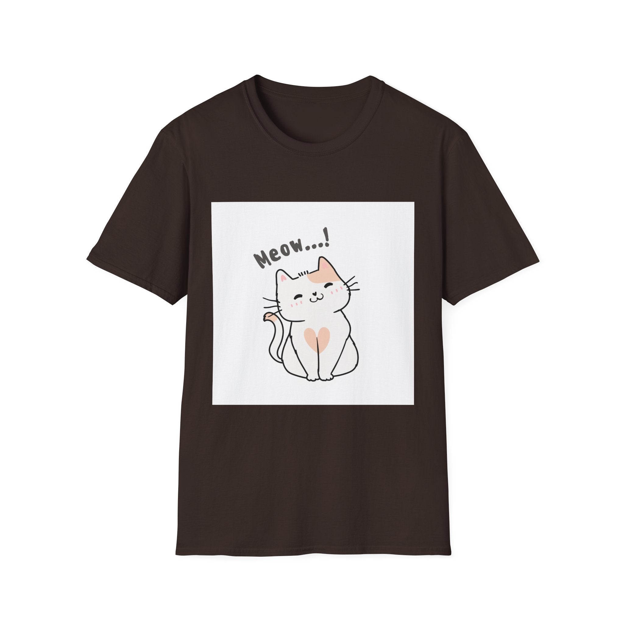 Cat Meow T-Shirt — Cute Cartoon Kitty Graphic Tee