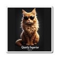 Quietly Superior Cat Magnet – Cool Sunglasses Ginger Cat Refrigerator Magnet