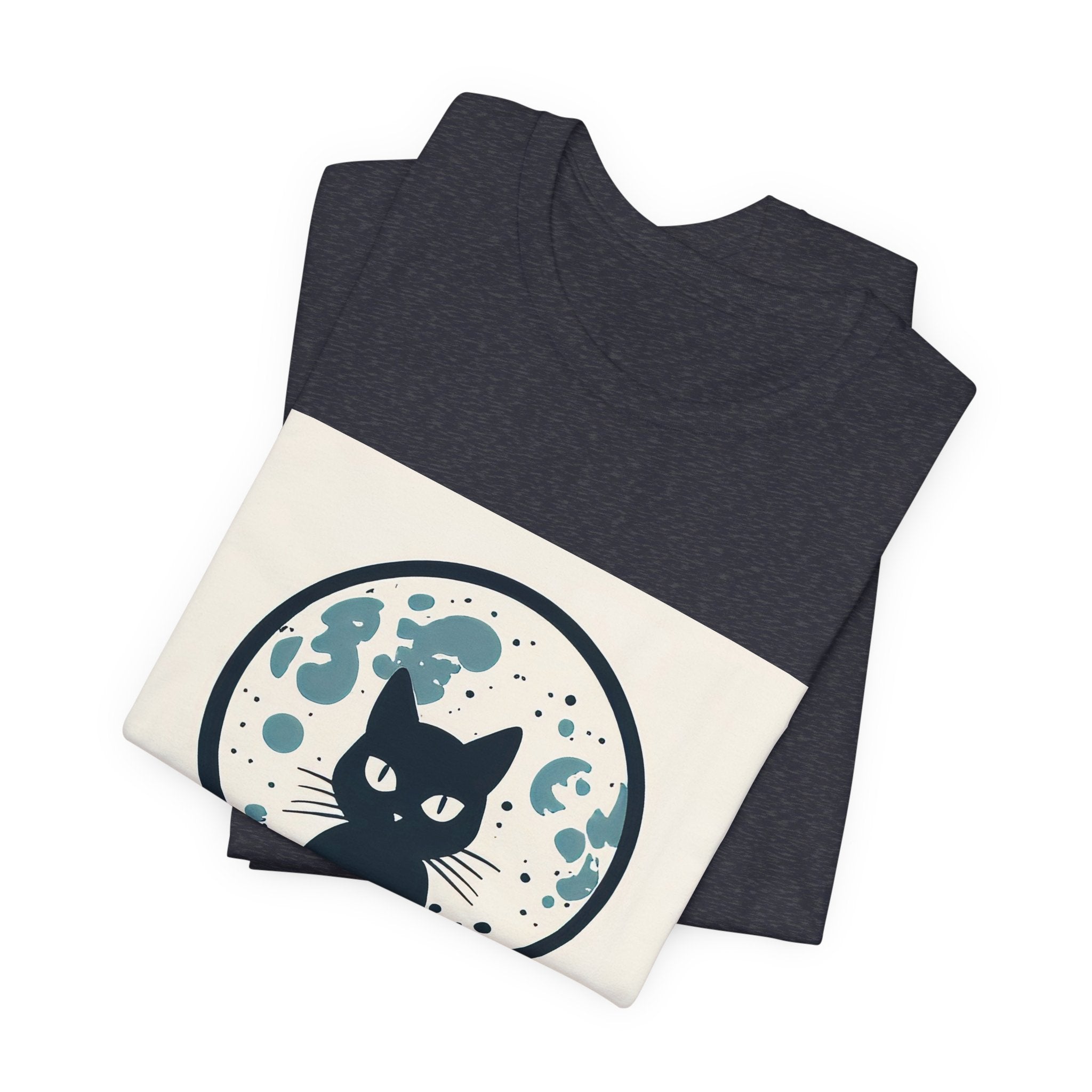 MoonWater Cat Tee — Mystical Moon & Water Graphic T-Shirt
