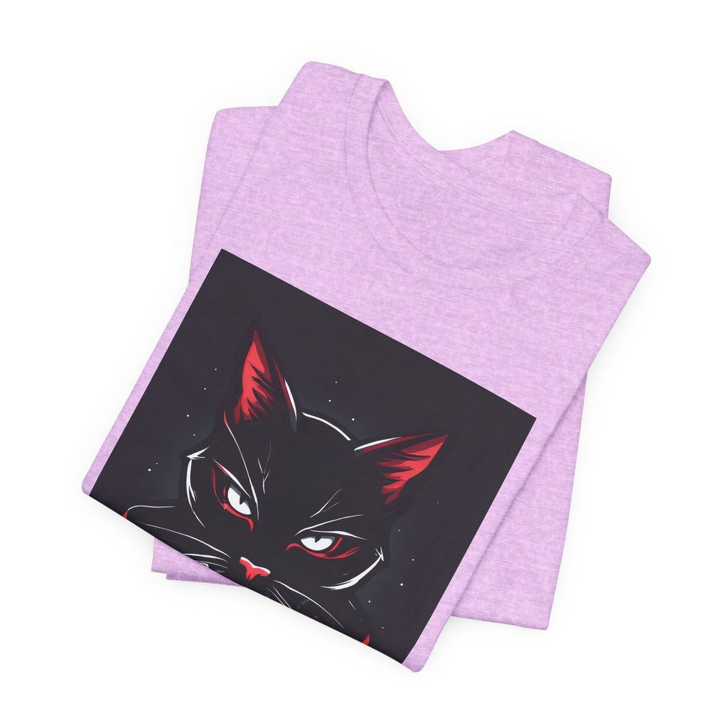 Black Cat Vampire Graphic Tee — Gothic Halloween Horror T-Shirt