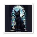 Black Cat Magnet — 'Zero Regrettes' Stained Glass Fridge Magnet