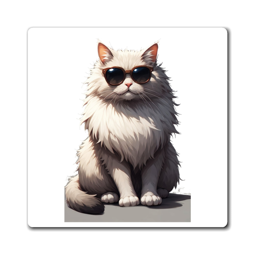 Cool Cat Sunglasses Magnet — Funny Fluffy Cat Refrigerator Magnet
