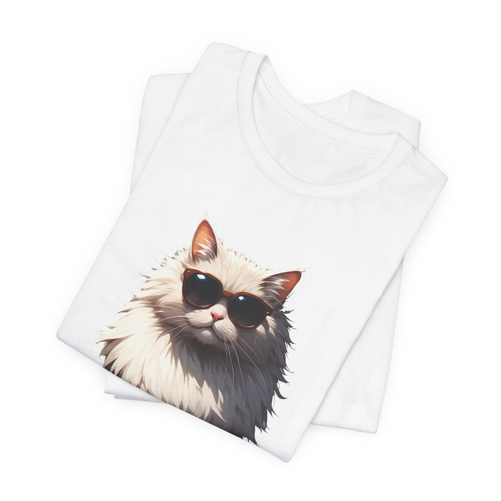 Cool Cat Sunglasses T-Shirt — Funny Fluffy Cat Graphic Tee