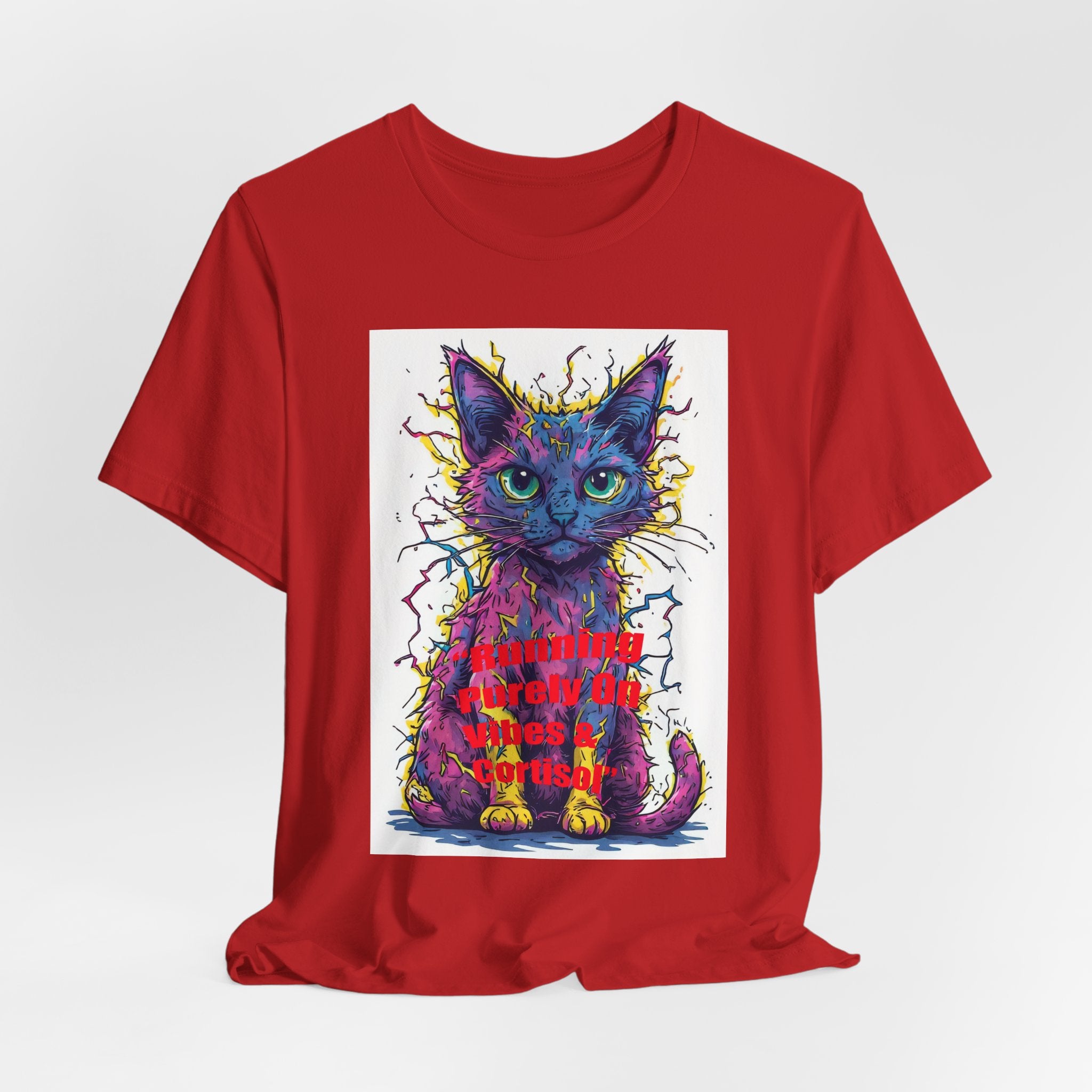 Psychedelic Cat T-Shirt — Colorful Neon Kitten Art Tee