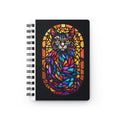 Stained Glass Cat Spiral Notebook — Colorful Feline Art Journal