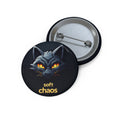 Soft Chaos Cat Pin Button — Cute Dark Cat Enamel-Style Badge