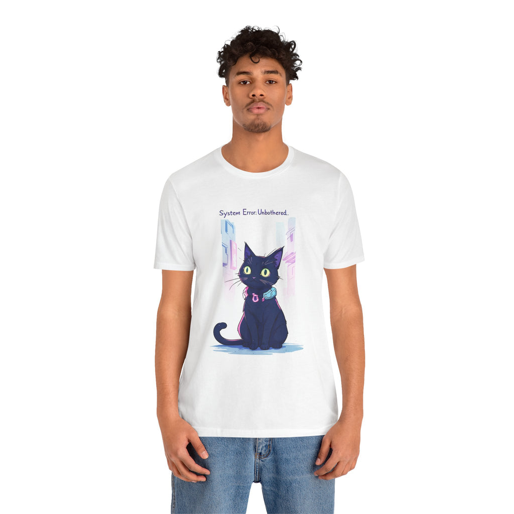 System Error: Unbothered Cat Tee — Cute Black Cat Graphic Shirt