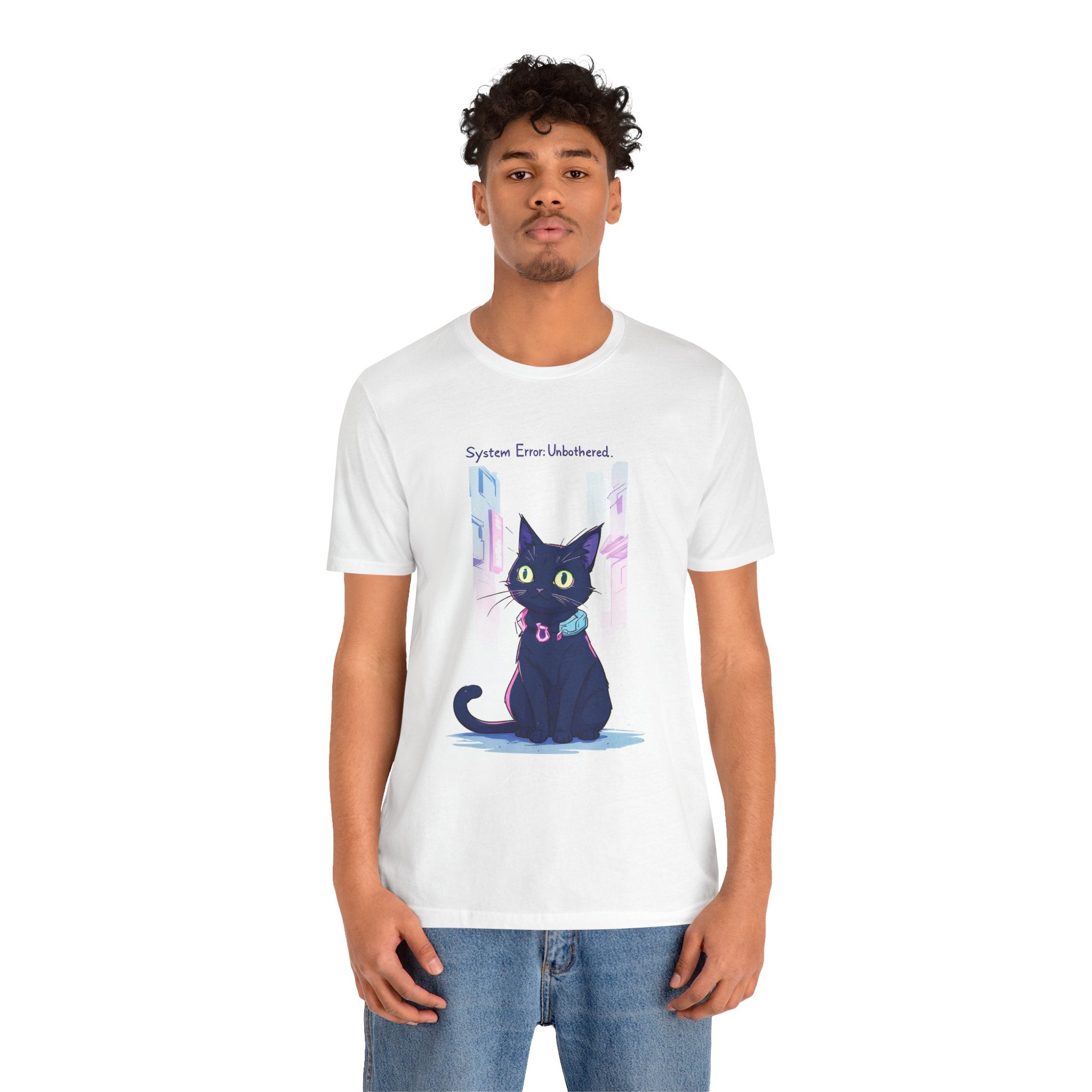 System Error: Unbothered Cat Tee — Cute Black Cat Graphic Shirt