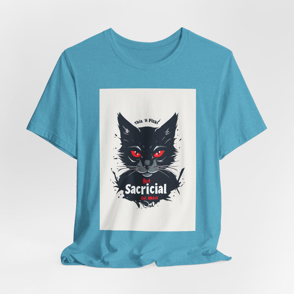 Sacrificial Cat Tee — Gothic Black Cat Graphic T‑Shirt ("Sacrificial")