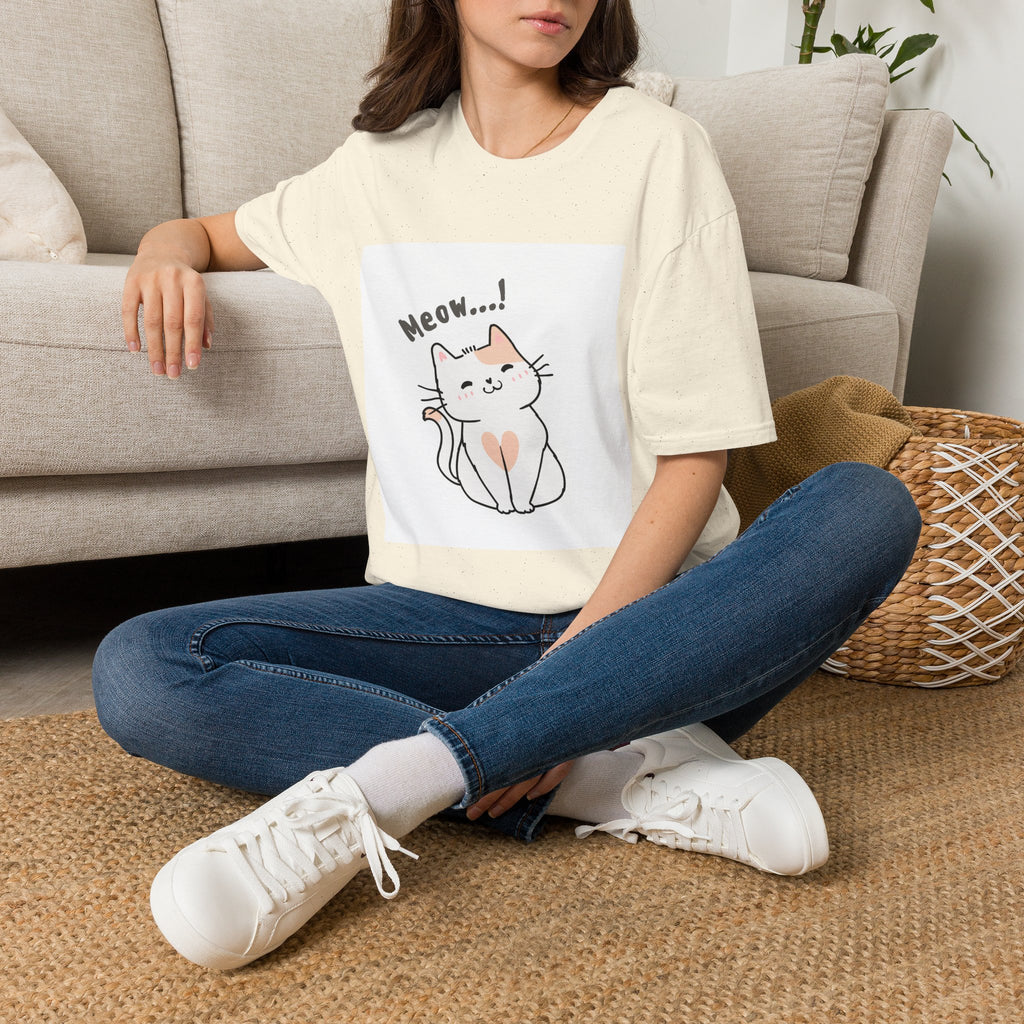 Cat Meow T-Shirt — Cute Cartoon Kitty Graphic Tee
