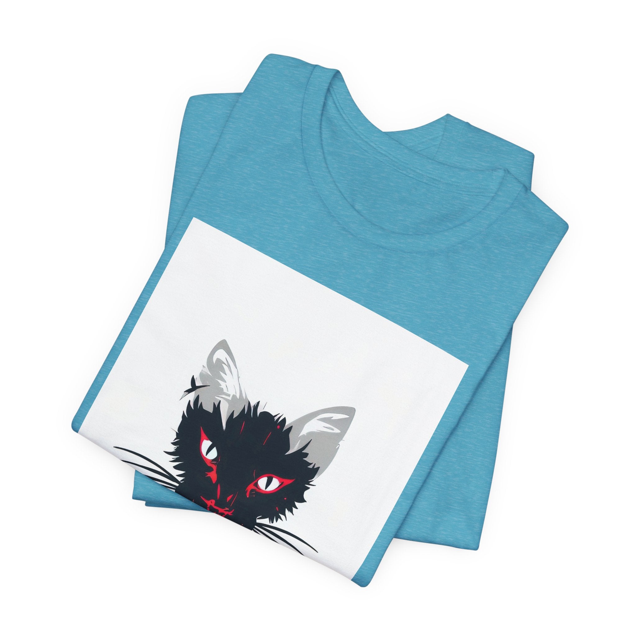 Sacrificial Cat T-Shirt — Red-Eyed Black Cat "Sacrificial" Graphic Tee