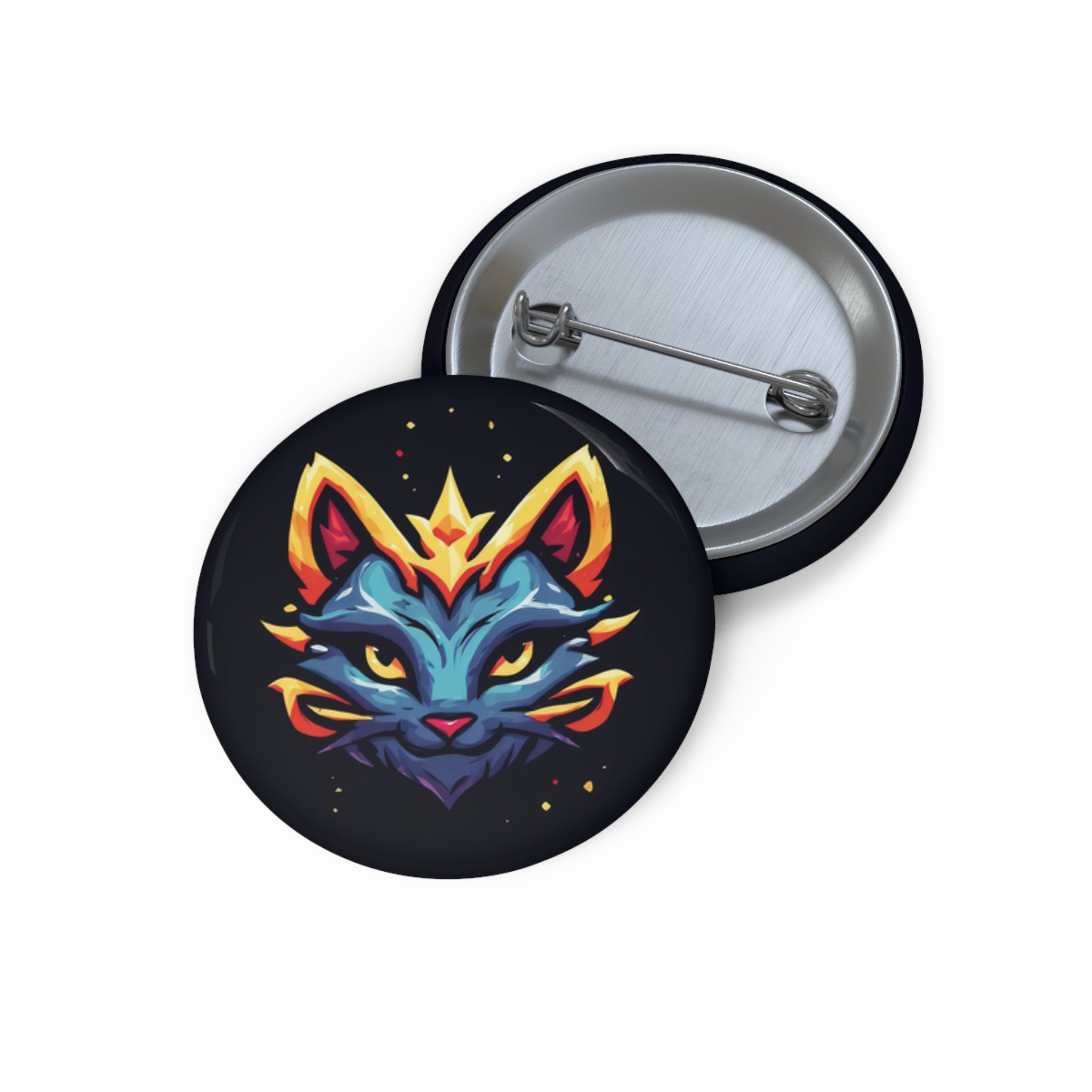 Mystic Fox Pin Button — Colorful Enamel-Style Lapel Badge