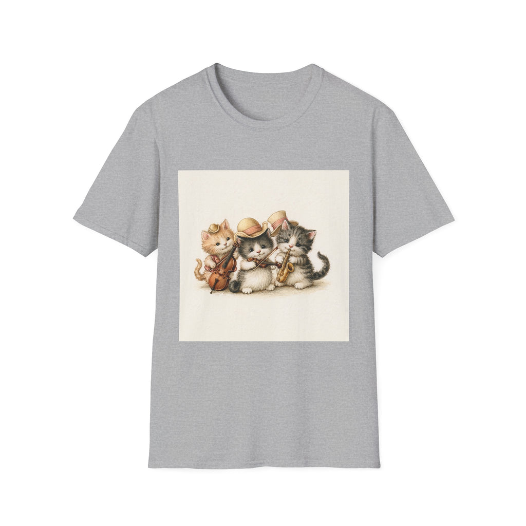 Cute Coffee Cats T‑Shirt — Wide‑Eyed Black & Ginger Kittens Graphic Tee