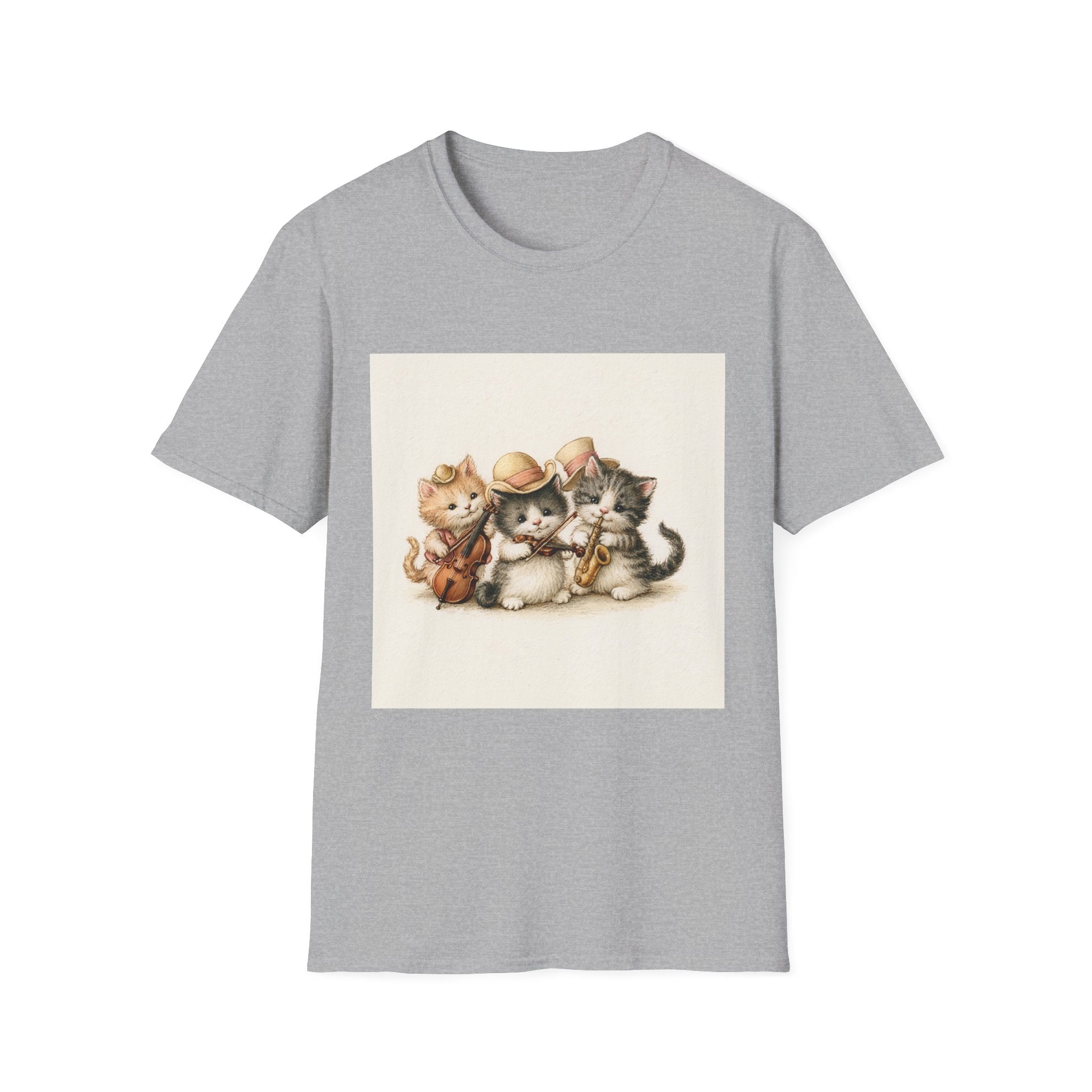 Cute Coffee Cats T‑Shirt — Wide‑Eyed Black & Ginger Kittens Graphic Tee