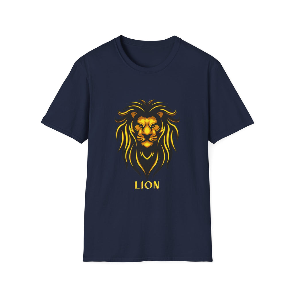 Lion Graphic T-Shirt — Bold Golden Lion Illustration Tee