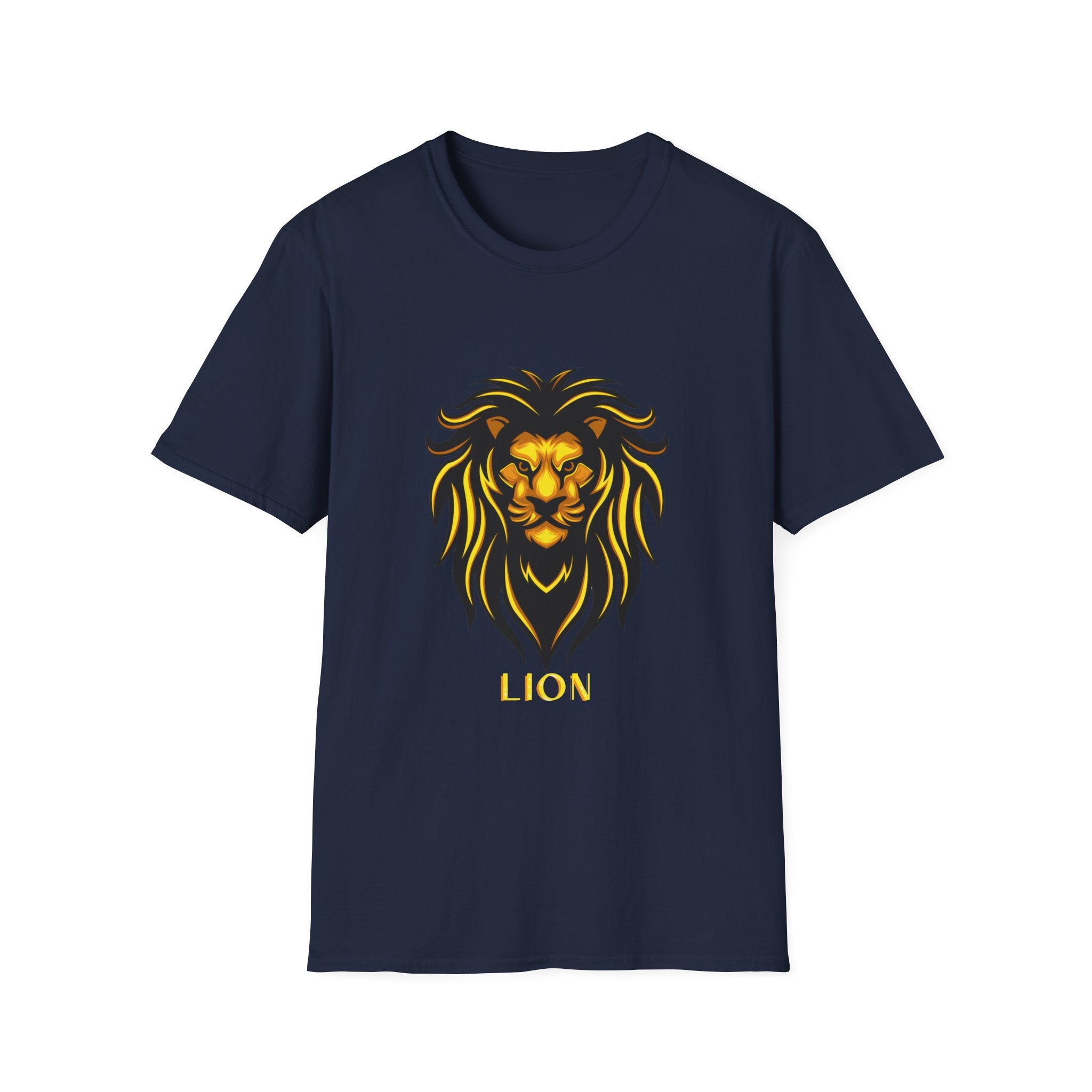 Lion Graphic T-Shirt — Bold Golden Lion Illustration Tee