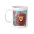 Lion Heart Ceramic Mug — Colorful Whimsical Lion Art, 11oz