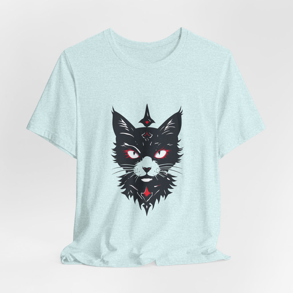 Occult Black Cat Tee — Mystical Cat Head Graphic T-Shirt