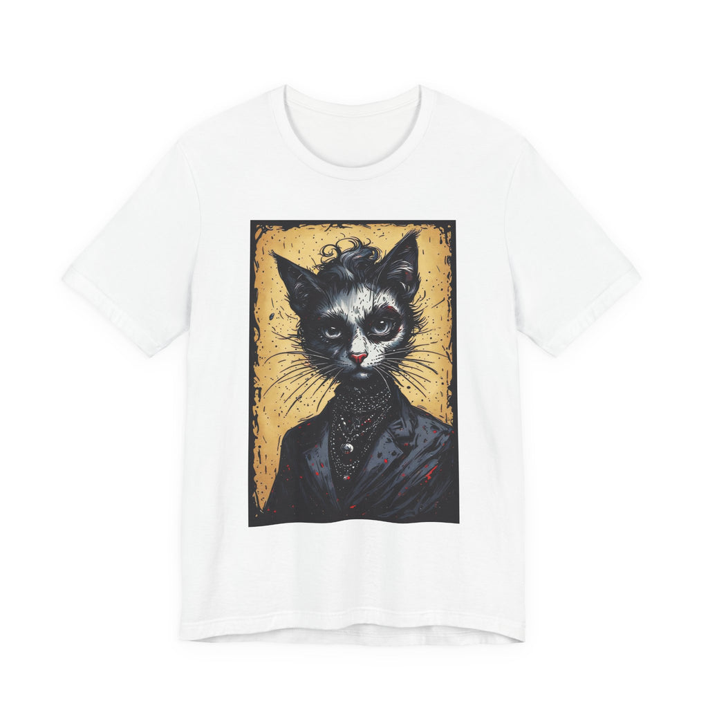 Gothic Portrait Cat T-Shirt – Vintage Dark Kitty Art Tee