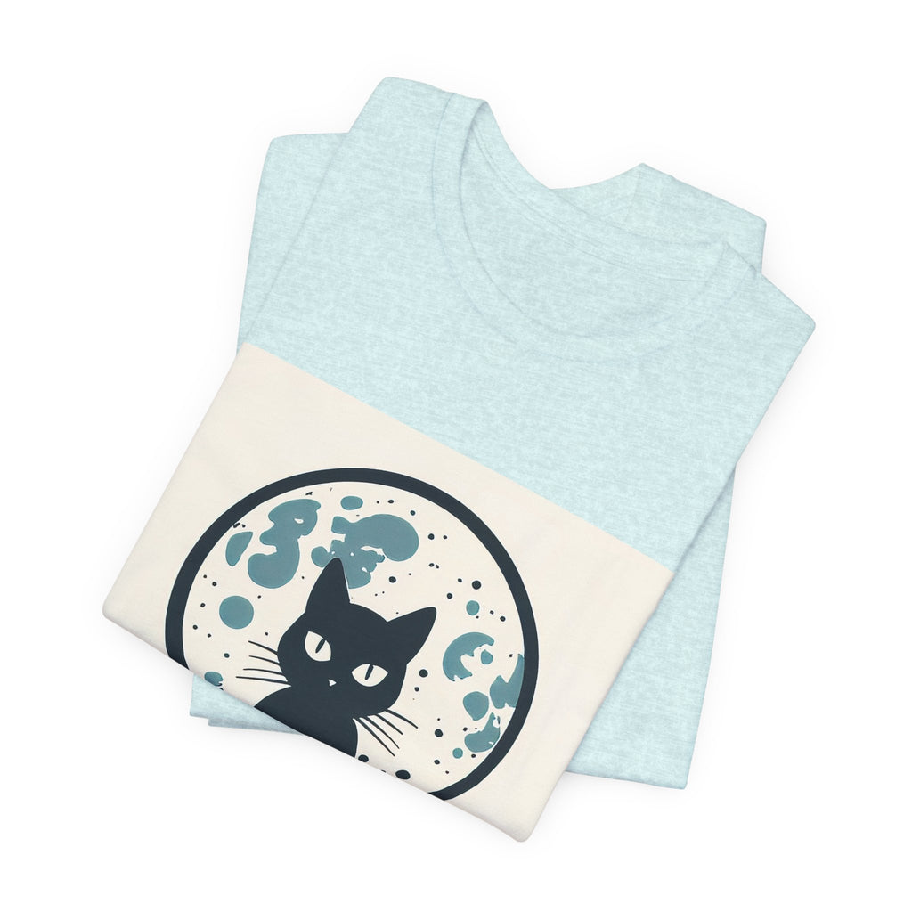 MoonWater Cat Tee — Mystical Moon & Water Graphic T-Shirt
