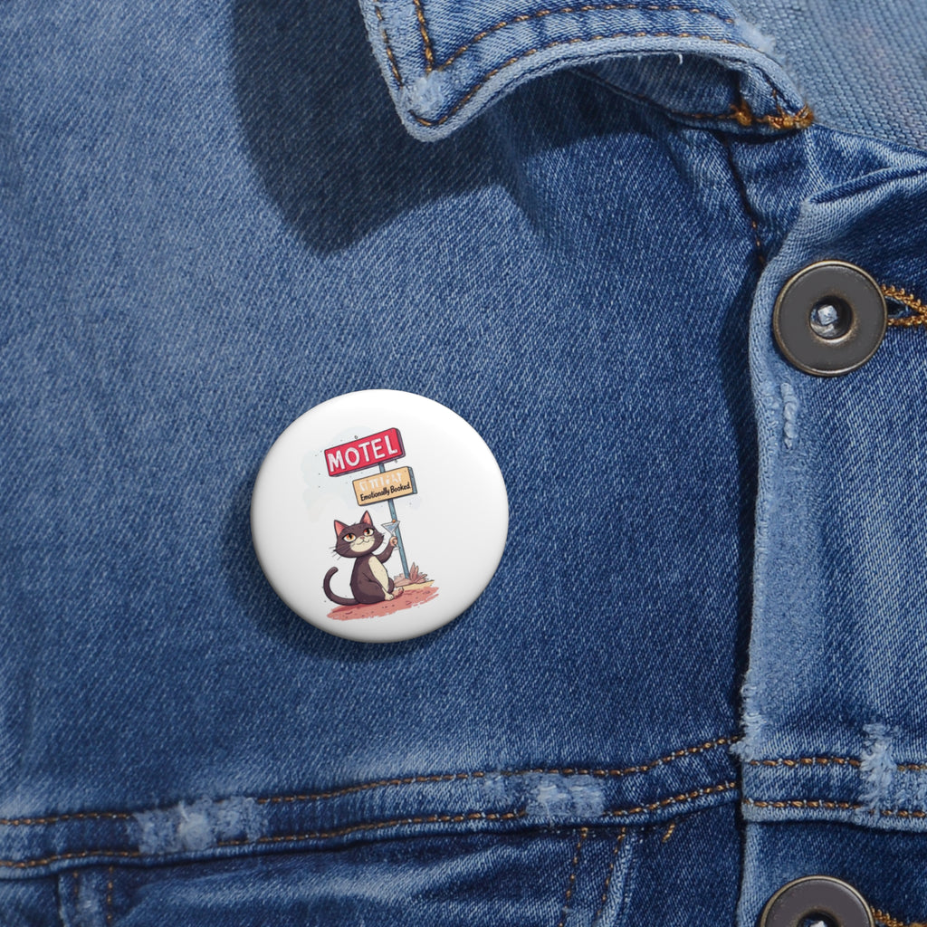 Motel Cat Pin Button — Cute Retro Cat Badge